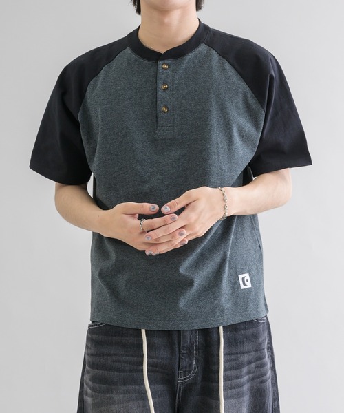 EPNK】Raglan henry neck tee / ラグランヘンリーネックTee（Tシャツ