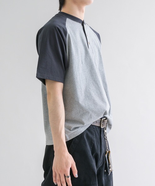 EPNK(イーピーエヌケー)の「【EPNK】Raglan henry neck tee / ラグランヘンリーネックTee(Tシャツ/カットソー・メンズ・アイボリー/チャコールグレー/杢グレー・SMALL/MEDIUM/LARGE)」の20枚目の写真