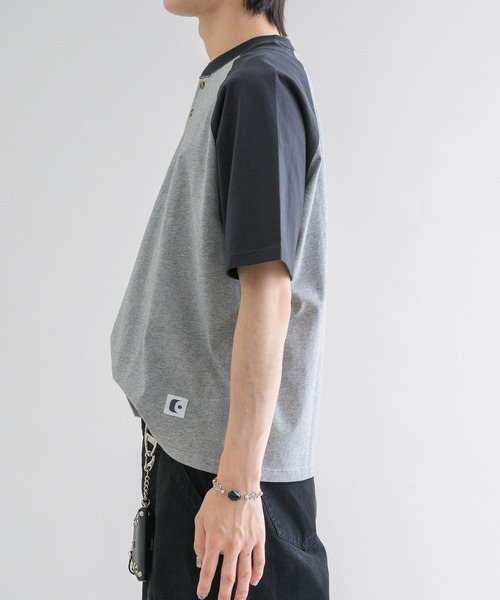 EPNK(イーピーエヌケー)の「【EPNK】Raglan henry neck tee / ラグランヘンリーネックTee(Tシャツ/カットソー・メンズ・アイボリー/チャコールグレー/杢グレー・SMALL/MEDIUM/LARGE)」の21枚目の写真