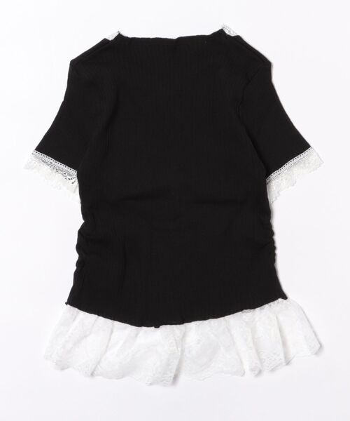 frunco(フランコ)の「【ZOZO限定】Vネックレース半袖ニット(ニット/セーター・レディース・ブラック/ホワイト/ブルー/イエロー/ピンク・FREE)」の6枚目の写真