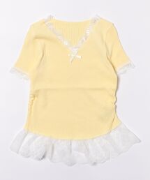 frunco | 【ZOZO限定】Vネックレース半袖ニット(ニット/セーター)