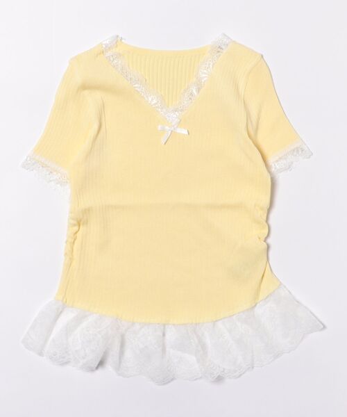 frunco(フランコ)の「【ZOZO限定】Vネックレース半袖ニット(ニット/セーター・レディース・ブラック/ホワイト/ブルー/イエロー/ピンク・FREE)」の1枚目の写真