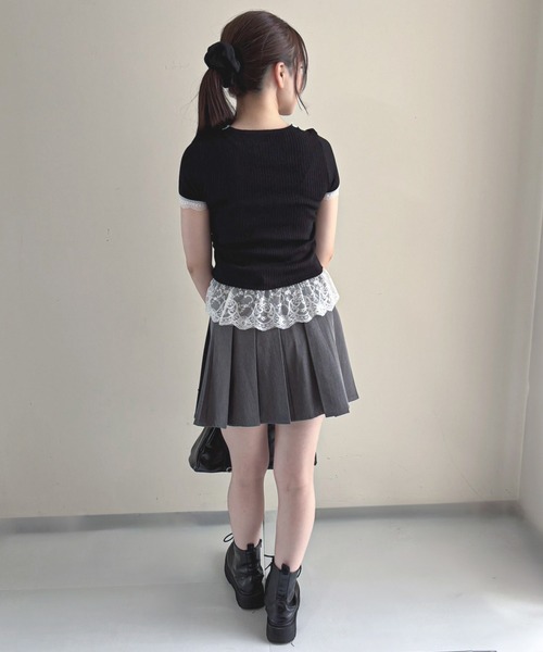 frunco(フランコ)の「【ZOZO限定】Vネックレース半袖ニット(ニット/セーター・レディース・ブラック/ホワイト/ブルー/イエロー/ピンク・FREE)」の19枚目の写真