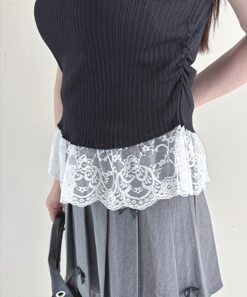 frunco(フランコ)の「【ZOZO限定】Vネックレース半袖ニット(ニット/セーター・レディース・ブラック/ホワイト/ブルー/イエロー/ピンク・FREE)」の21枚目の写真