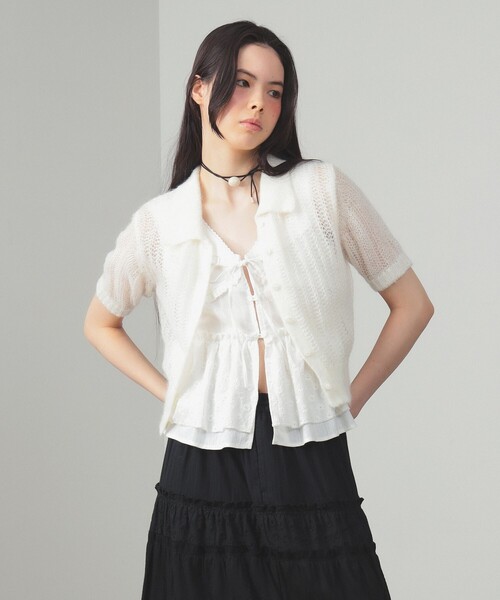 Ray BEAMS（レイビームス）の「レース ペプラム ノースリーブ ブラウス（シャツ/ブラウス・レディース・ホワイト/ブラック・0/1）」の5枚目の写真