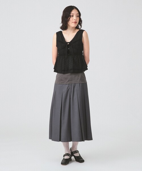 Ray BEAMS（レイビームス）の「レース ペプラム ノースリーブ ブラウス（シャツ/ブラウス・レディース・ホワイト/ブラック・0/1）」の9枚目の写真