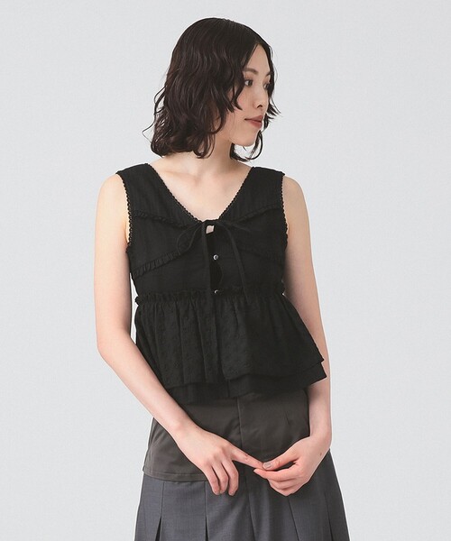 Ray BEAMS（レイビームス）の「レース ペプラム ノースリーブ ブラウス（シャツ/ブラウス・レディース・ホワイト/ブラック・0/1）」の11枚目の写真