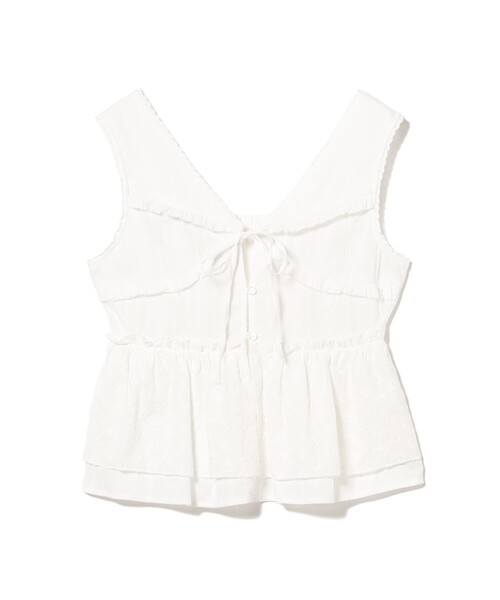 Ray BEAMS（レイビームス）の「レース ペプラム ノースリーブ ブラウス（シャツ/ブラウス・レディース・ホワイト/ブラック・0/1）」の12枚目の写真