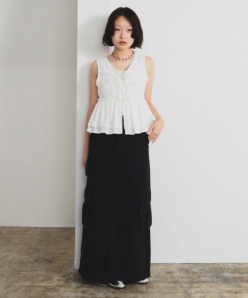 Ray BEAMS（レイビームス）の「レース ペプラム ノースリーブ ブラウス（シャツ/ブラウス・レディース・ホワイト/ブラック・0/1）」の21枚目の写真