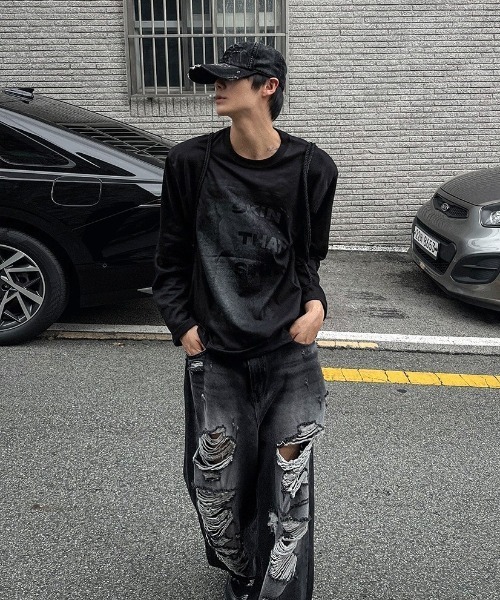 COSYHARU（コシハル）の「ヴィンテージスクラッチデニムボールキャップ（キャップ・メンズ・ブラック・FREE）」の14枚目の写真