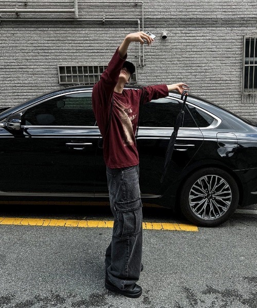 COSYHARU（コシハル）の「ヴィンテージスクラッチデニムボールキャップ（キャップ・メンズ・ブラック・FREE）」の6枚目の写真