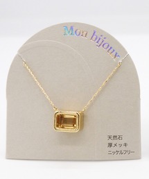 Zoule（ゾーラ）の「Zoule ゾーラ：Mon bijouxシリーズ　carre　天然石　シトリン　アメジスト　ホワイトムーンストーン　ブルートパーズ　ネックレス（ネックレス・キッズ）」