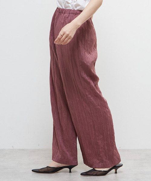 SOFFITTO（ソフィット）の「シワ加工セミフレアパンツ（その他パンツ・レディース・ブラック/ボルドー・S/M）」の6枚目の写真