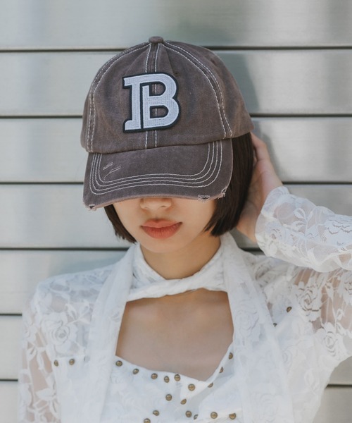 BLANK (ブランク)の「VINTAGE LIKE 「B」LOGO CAP / ヴィンテージライク「B」ロゴキャップ(キャップ・レディース・ブラック/グレー/ブルー/レッド/ベージュ・FREE)」の3枚目の写真