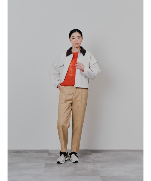 TEVALT（ヴァレット）の「2WAY配色カラーCPOジャケット（ミリタリージャケット・レディース・ダークネイビー/チャコールグレー/オフホワイト・38）」の4枚目の写真