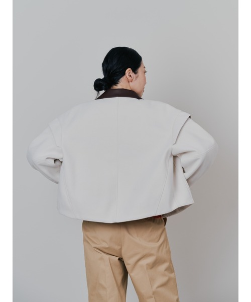 TEVALT（ヴァレット）の「2WAY配色カラーCPOジャケット（ミリタリージャケット・レディース・ダークネイビー/チャコールグレー/オフホワイト・38）」の13枚目の写真