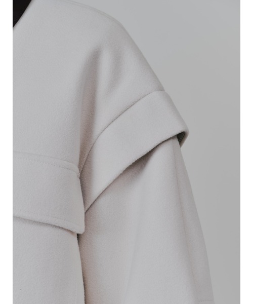 TEVALT（ヴァレット）の「2WAY配色カラーCPOジャケット（ミリタリージャケット・レディース・ダークネイビー/チャコールグレー/オフホワイト・38）」の17枚目の写真