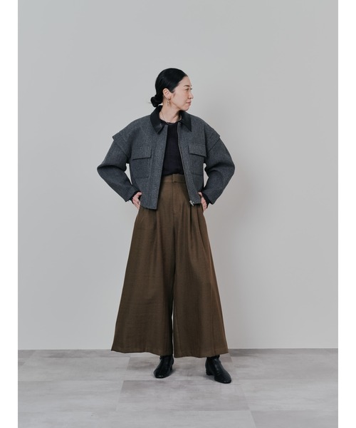 TEVALT（ヴァレット）の「2WAY配色カラーCPOジャケット（ミリタリージャケット・レディース・ダークネイビー/チャコールグレー/オフホワイト・38）」の5枚目の写真