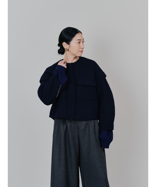 TEVALT（ヴァレット）の「2WAY配色カラーCPOジャケット（ミリタリージャケット・レディース・ダークネイビー/チャコールグレー/オフホワイト・38）」の15枚目の写真