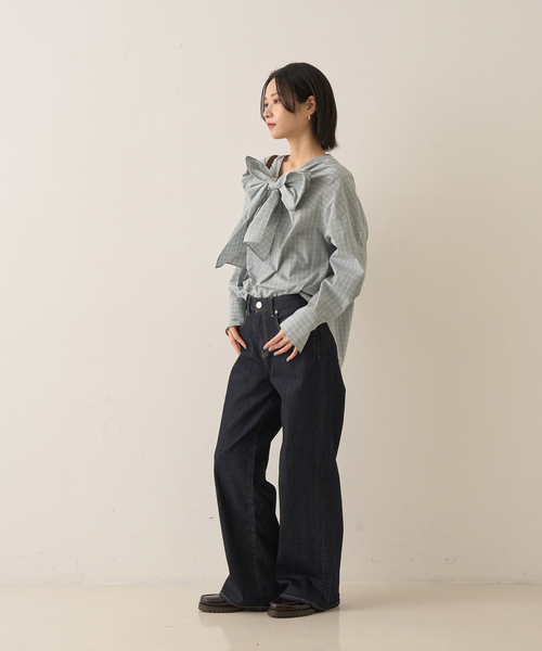 Rouge vif(ルージュヴィフ)の「コットンチェックリボンブラウス(シャツ/ブラウス・レディース・グリーン系その他/ホワイト系その他・フリー)」の17枚目の写真
