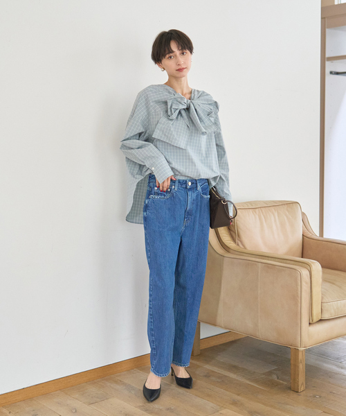 Rouge vif(ルージュヴィフ)の「コットンチェックリボンブラウス(シャツ/ブラウス・レディース・グリーン系その他/ホワイト系その他・フリー)」の19枚目の写真