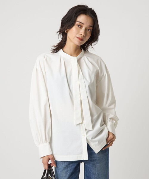 ブロードボウタイシャツブラウス ブロード ボウタイ ブラウス（シャツ/ブラウス）｜green label