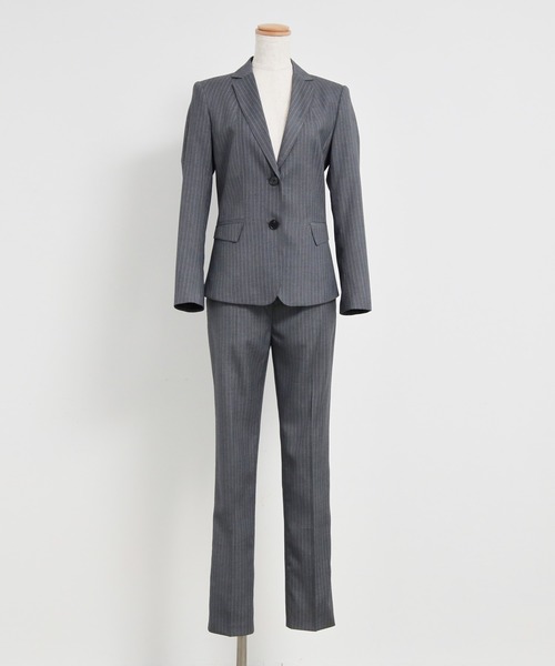 DRESS PLUS（ドレスプラス）の「ピンストライプが映えるセットアップ（スーツパンツ・レディース・グレー/チャコール・L/XL/XXL）」の16枚目の写真