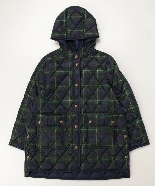 セール】チェック キルテッド リバーシブル フーデッド ジャケット
