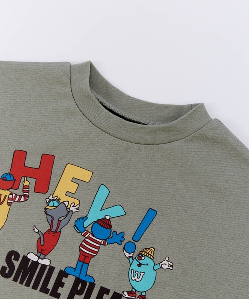 Ocean&Ground（オーシャン&グラウンド）の「SMILE PLEASEプリントＴシャツ（Tシャツ/カットソー・キッズ・オリーブ/ブラック/キナリ・100/120/110/95/90/80/140/130）」の11枚目の写真