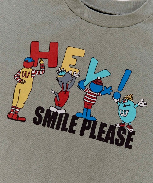 Ocean&Ground（オーシャン&グラウンド）の「SMILE PLEASEプリントＴシャツ（Tシャツ/カットソー・キッズ・オリーブ/ブラック/キナリ・100/120/110/95/90/80/140/130）」の14枚目の写真