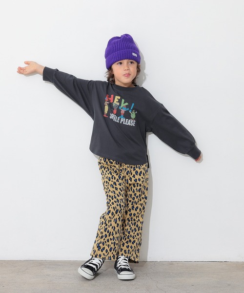 Ocean&Ground（オーシャン&グラウンド）の「SMILE PLEASEプリントＴシャツ（Tシャツ/カットソー・キッズ・オリーブ/ブラック/キナリ・100/120/110/95/90/80/140/130）」の7枚目の写真