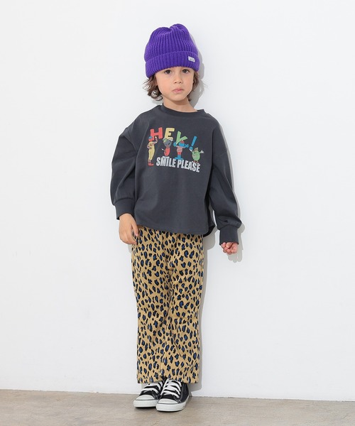 Ocean&Ground（オーシャン&グラウンド）の「SMILE PLEASEプリントＴシャツ（Tシャツ/カットソー・キッズ・オリーブ/ブラック/キナリ・100/120/110/95/90/80/140/130）」の8枚目の写真