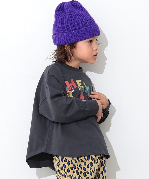 Ocean&Ground（オーシャン&グラウンド）の「SMILE PLEASEプリントＴシャツ（Tシャツ/カットソー・キッズ・オリーブ/ブラック/キナリ・100/120/110/95/90/80/140/130）」の6枚目の写真