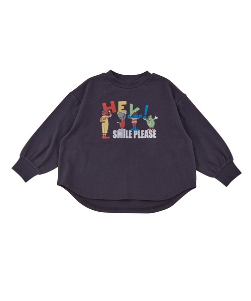 Ocean&Ground（オーシャン&グラウンド）の「SMILE PLEASEプリントＴシャツ（Tシャツ/カットソー・キッズ・オリーブ/ブラック/キナリ・100/120/110/95/90/80/140/130）」の4枚目の写真