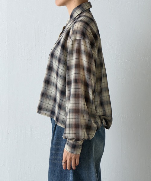 COLONY 2139(コロニートゥーワンスリーナイン)の「シアーボイルチェッククロップドシャツ(シャツ/ブラウス・レディース・ブラック/ブラウン・FREE)」の12枚目の写真