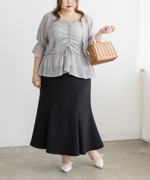 CLETTE（クレット）の「CLETTEオリジナルシャーリングキャミソール＆ボレロセット（その他トップス・レディース・グレー/ブラック/アイボリー・4L/3L/LL）」の9枚目の写真