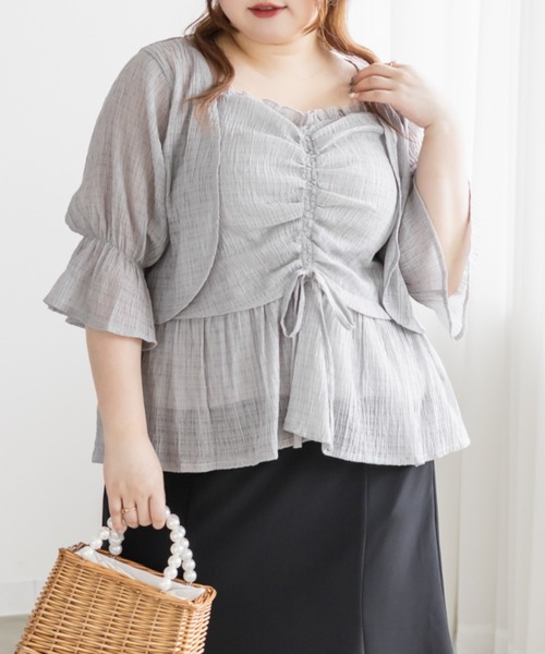 CLETTE（クレット）の「CLETTEオリジナルシャーリングキャミソール＆ボレロセット（その他トップス・レディース・グレー/ブラック/アイボリー・4L/3L/LL）」の11枚目の写真