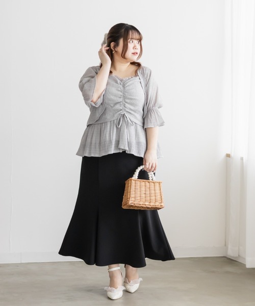 CLETTE（クレット）の「CLETTEオリジナルシャーリングキャミソール＆ボレロセット（その他トップス・レディース・グレー/ブラック/アイボリー・4L/3L/LL）」の12枚目の写真