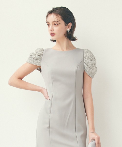 AIMER(エメ)の「ラメニットベスト×ソフトマーメイド袖付きワンピース 2点セットパーティードレス 結婚式 お呼ばれ ドレス 20代 30代 40代(ドレス・レディース・ブラック/ライトグレー・MEDIUM)」の22枚目の写真