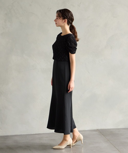 AIMER(エメ)の「ラメニットベスト×ソフトマーメイド袖付きワンピース 2点セットパーティードレス 結婚式 お呼ばれ ドレス 20代 30代 40代(ドレス・レディース・ブラック/ライトグレー・MEDIUM)」の8枚目の写真