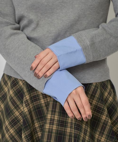 REDYAZEL（レディアゼル）の「ダブルカラーポロニットトップス（ニット/セーター・レディース・ブラウン/レッド/ベージュ/ブラック/ボルドー/ライトグレー・FREE）」の11枚目の写真