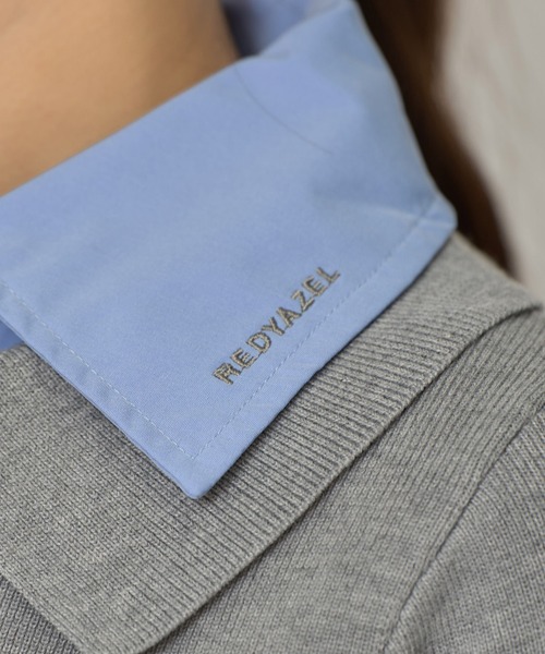 REDYAZEL（レディアゼル）の「ダブルカラーポロニットトップス（ニット/セーター・レディース・ブラウン/レッド/ベージュ/ブラック/ボルドー/ライトグレー・FREE）」の12枚目の写真