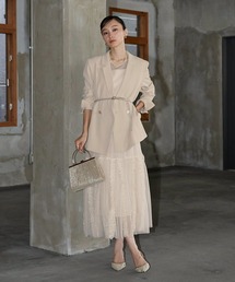 ボリュームチュールジャケットセットドレス / volume tulle jacket set