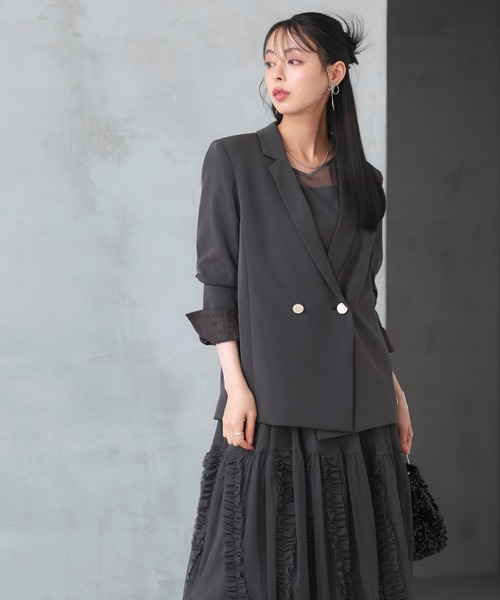 オケージョンドレス 結婚式 ストレッチ ｜ ジャケット ＆ チュール