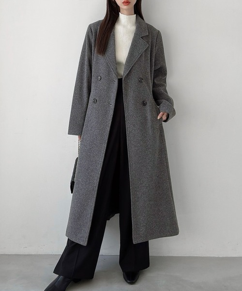 ダブルボタンフレアロングチェスターコート（チェスターコート