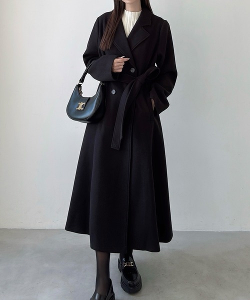 ダブルボタンフレアロングチェスターコート（チェスターコート