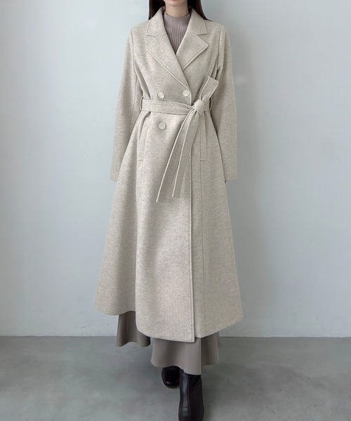 極美品 DbyD Syoukei 銀ボタン ダブル チェスターコート XL相当 Meiru（メイル）の「ダブルボタンフレアロングチェスターコート