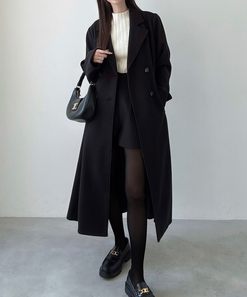 セール】ダブルボタンフレアロングチェスターコート（チェスターコート