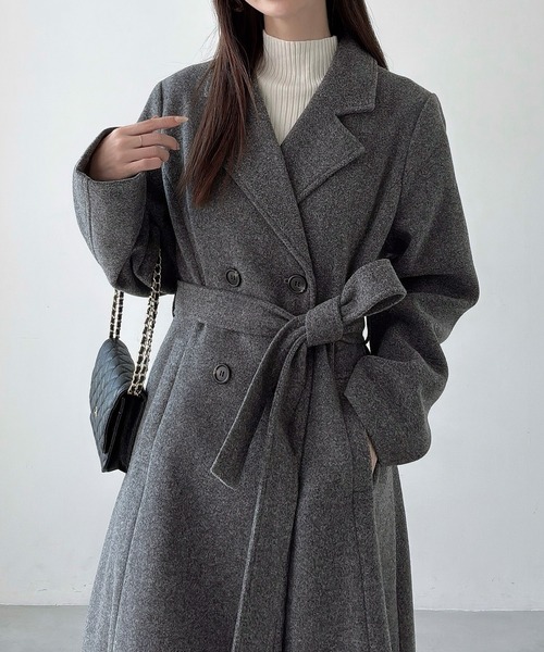 セール】ダブルボタンフレアロングチェスターコート（チェスターコート