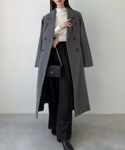 Meiru（メイル）の「ダブルボタンフレアロングチェスターコート
